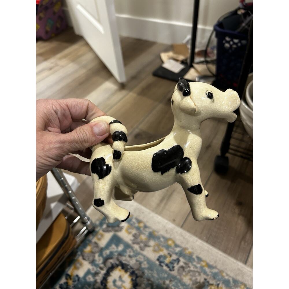 Vintage Cow Creamer Black & White Holstein Japan 50s